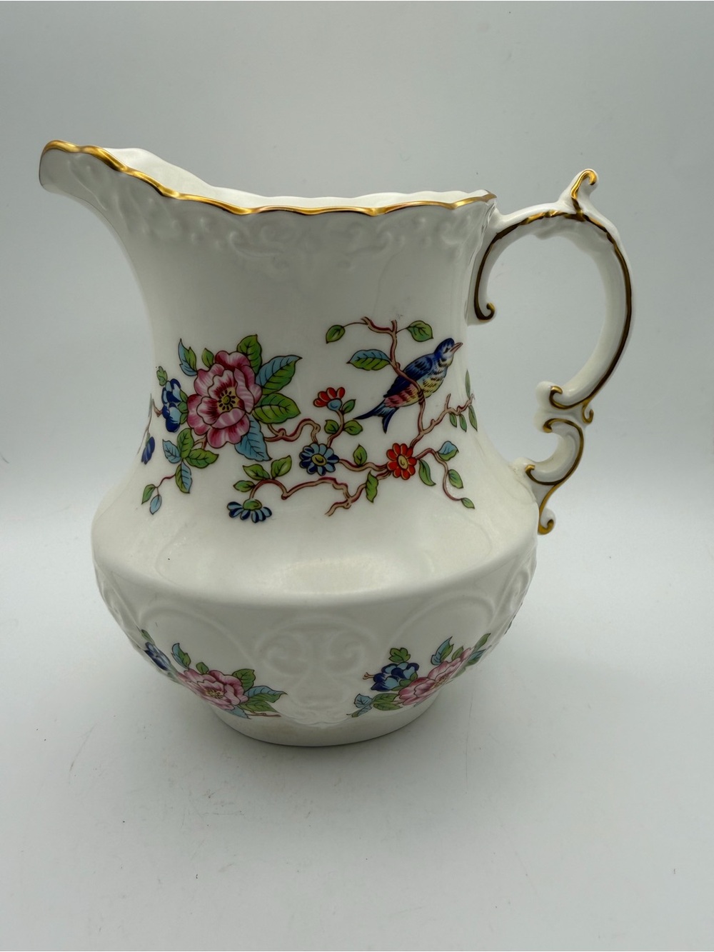 vintage Aynsley fine bone china pitcher in the The Pembroke pattern